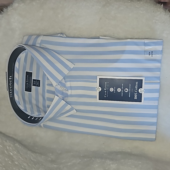 Club Room Performance Man Comfort Shirt with Rinkle resistance Size 18 1/2 34-35 - Picture 10 of 10